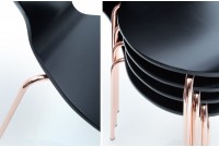 Lot de 4 chaises de salle à manger design coloris noir et cuivre