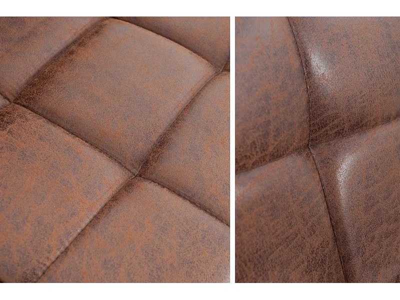 Lot de 2 tabourets de bar contemporain coloris brun vintage en microfibre