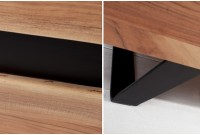 Bahut moderne de couleur naturel et noir en bois massif et en métal