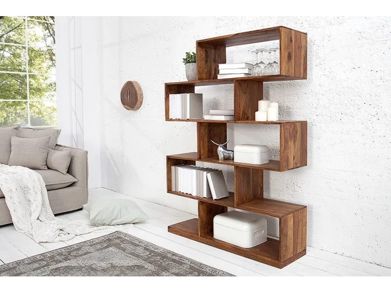 étagère moderne de 150cm en bois massif coloris naturel