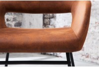 Chaise de salle à manger design coloris brun antique en microfibre