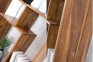étagère contemporaine de 180 cm coloris naturel en bois massif 2