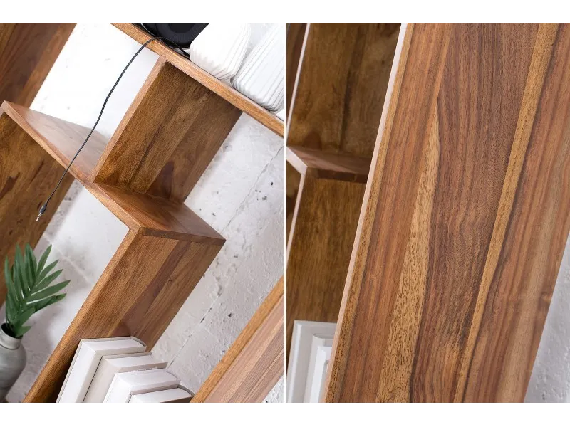 étagère contemporaine de 180 cm coloris naturel en bois massif