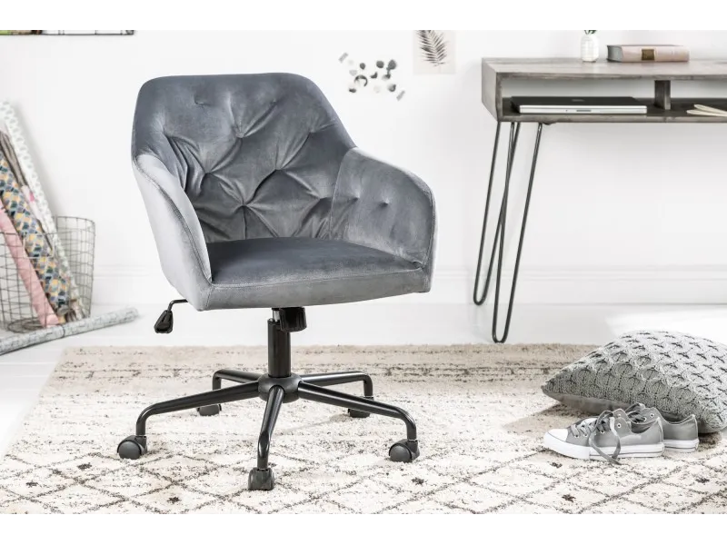 Chaise de bureau avec accoudoir gris