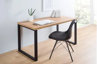Table de bureau de 120x60 cm coloris naturel et noir