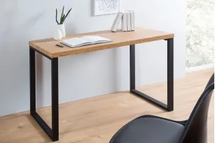 Table de bureau de 120x60 cm coloris naturel et noir 2