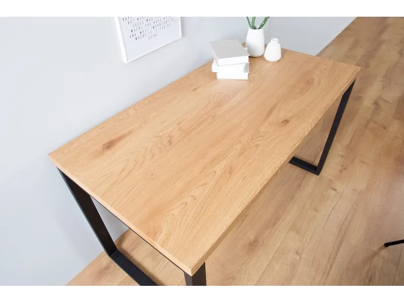 Table de bureau de 120x60 cm coloris naturel et noir