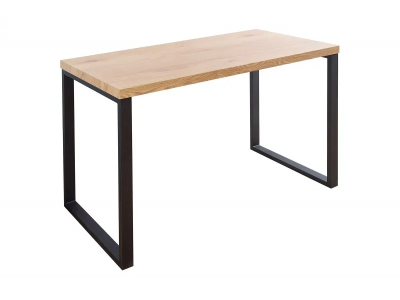 Table de bureau de 120x60 cm coloris naturel et noir