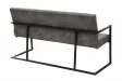 Banc design coloris gris antique en microfibre avec piétement en métal