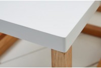 Ensemble de 3 tables d'appoint contemporain coloris  blanc et chêne naturel