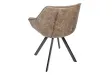 Lot de 2 Chaises design scandinave de salle à manger coloris taupe en microfibre avec piétement en métal