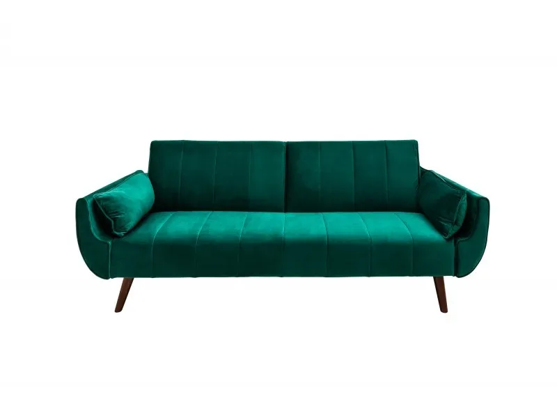 Canapé convertible design scandinave coloris vert en velours