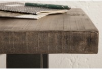 Table à manger 115cm coloris gris en bois massif et fer