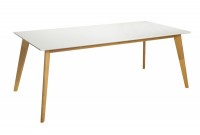 Table à manger design Scandinave 160cm avec plateau coloris blanc