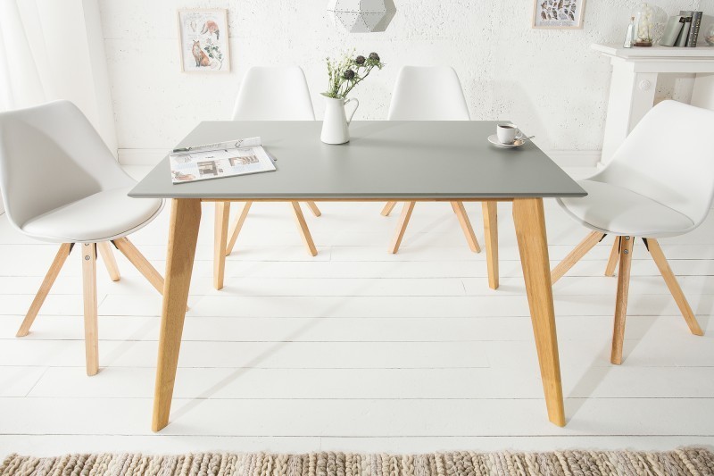 Table à manger design Scandinave 120cm avec plateau coloris gris