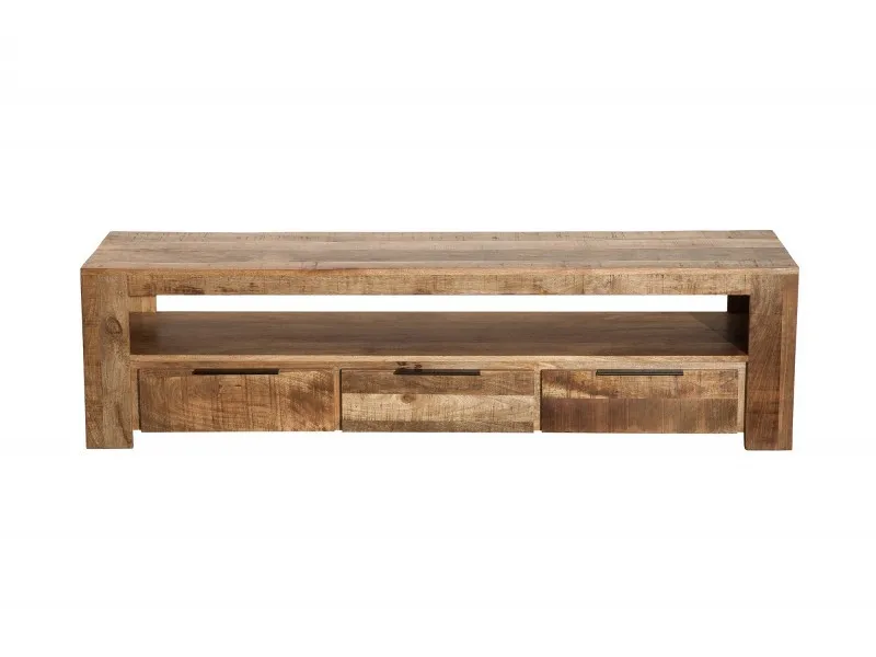 Meuble TV design industriel 170 cm en bois massif