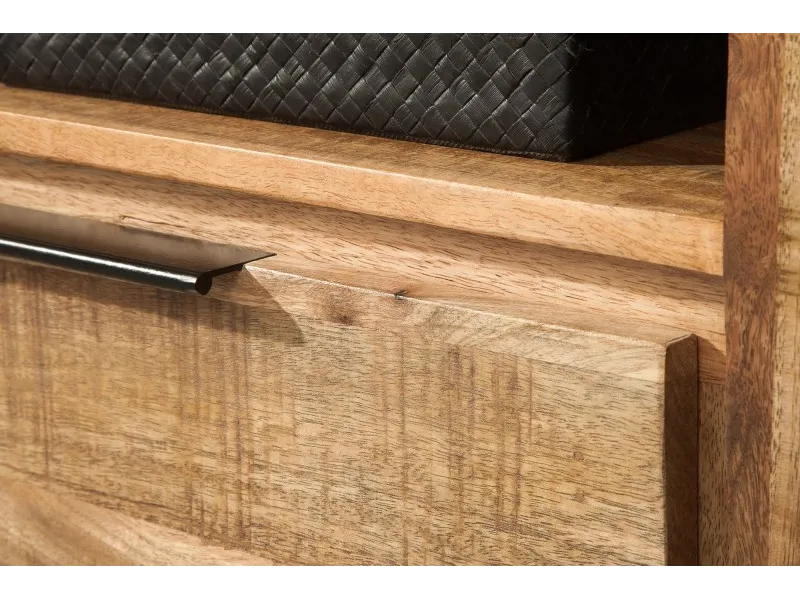 Meuble TV design industriel 130 cm en bois massif