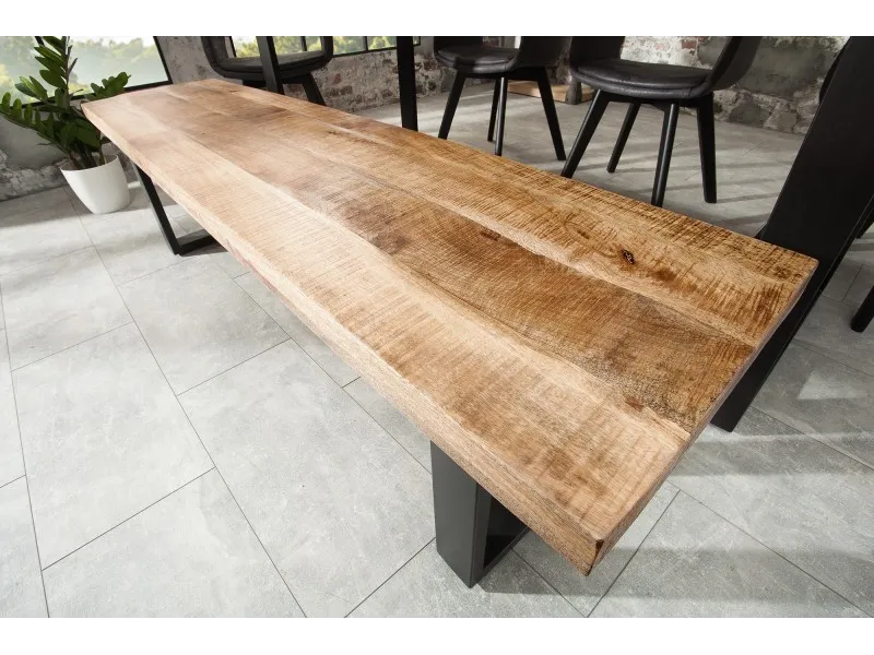 Banquette design 170cm en Fer, Bois de Mangue