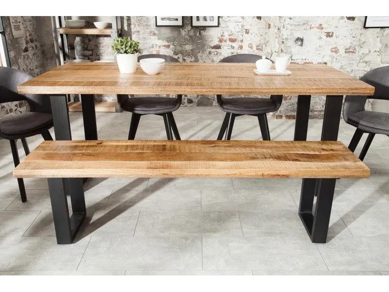 Banquette design 170cm en Fer, Bois de Mangue