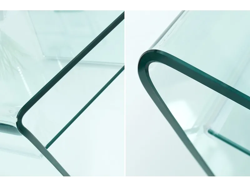 Table basse contemporaine en verre 70cm avec étagère transparente