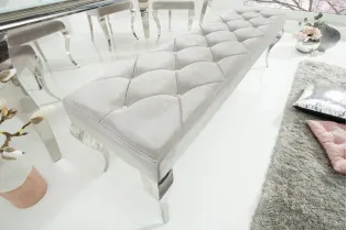 Banquette design BAROQUE 172cm en velours et acier inoxydable 2