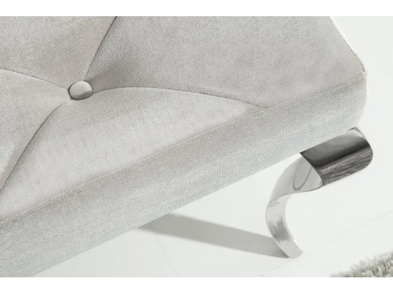 Banquette design BAROQUE 172cm en velours et acier inoxydable