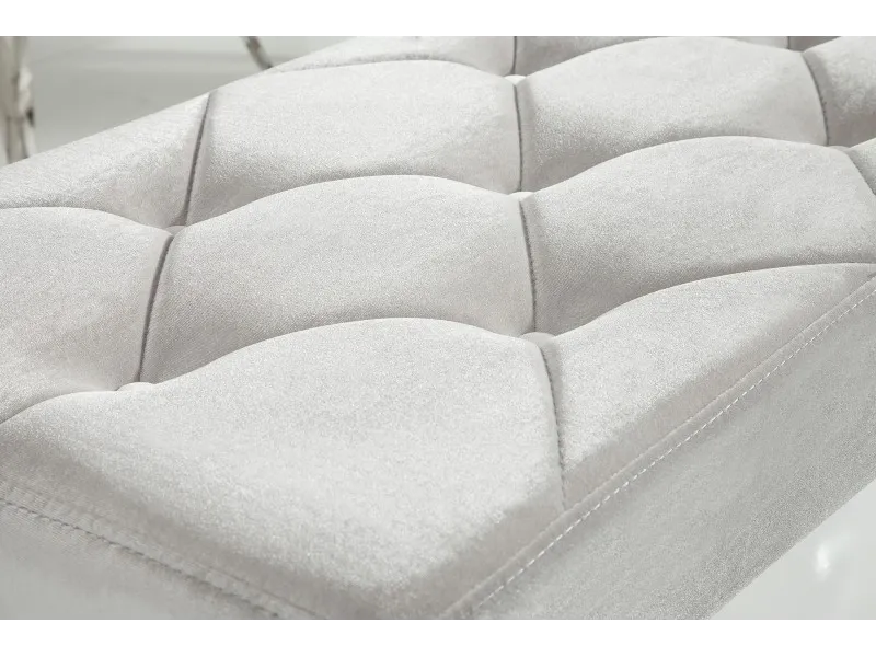 Banquette design BAROQUE 172cm en velours et acier inoxydable