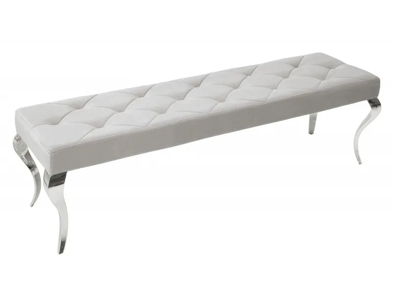 Banquette design BAROQUE 172cm en velours et acier inoxydable