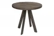 Table à manger 80cm haute de style industriel coloris gris en bois massif et métal