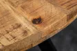Table à manger design rond de 120 cm coloris naturel et noir en bois massif et métal