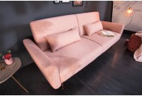 Canapé-lit convertible de 208cm coloris vieux rose