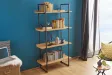 Etagère design industriel en bois coloris naturel