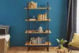 Etagère design industriel en bois coloris naturel