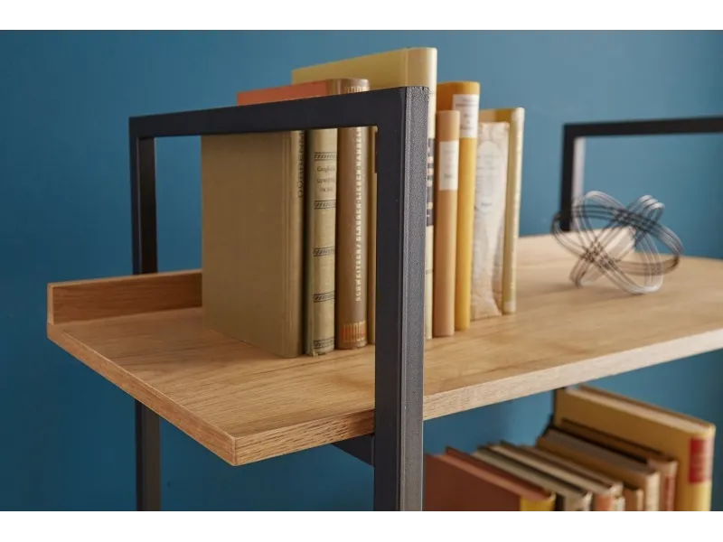 Etagère design industriel en bois coloris naturel