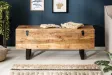 Banc coffre de 115cm en bois massif coloris naturel