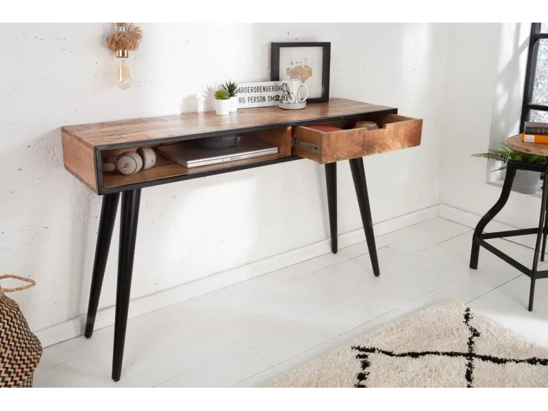 Console en bois massif coloris naturel