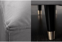 Canapé d'angle VELVET design capitonné coloris gris