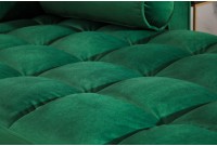 Canapé d'angle VELVET capitonné coloris vert émeraude