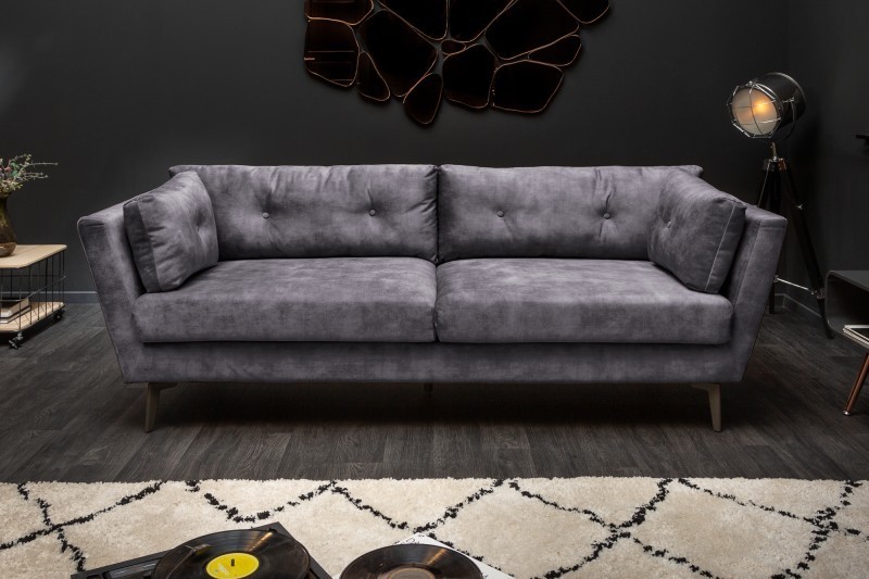 Canapé de 220cm coloris gris foncé