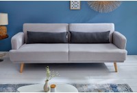 Canapé lit de 214cm design scandinave en tissu de couleur gris