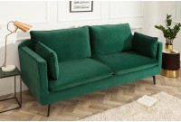 Canapé 210cm en velours coloris vert