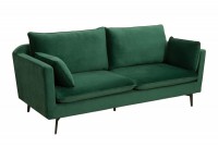 Canapé 210cm en velours coloris vert