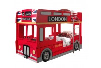 Lit superposé design Bus LONDON rouge pour enfant