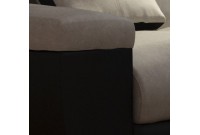 Canapé d'angle réversible design en tissu et simili cuir