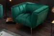 Fauteuil Rétro en Velours Vert Émeraude avec Pieds Dorés