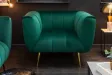 Fauteuil Rétro en Velours Vert Émeraude avec Pieds Dorés