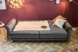 Canapé convertible en lit en velours gris 220cm