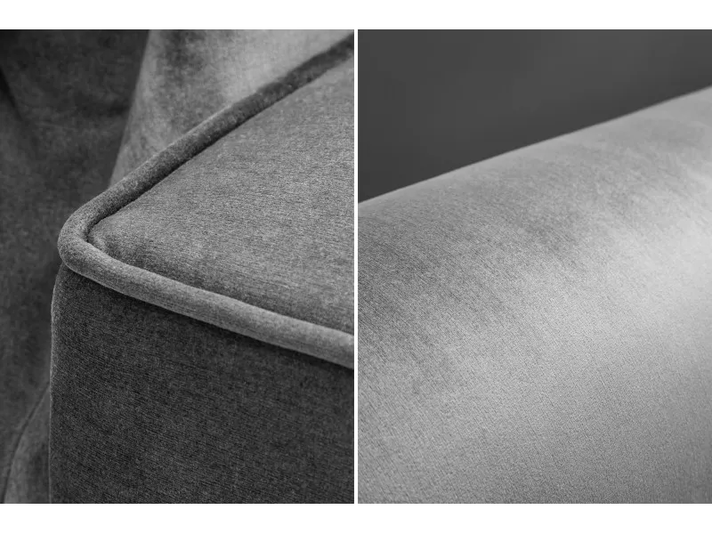 Canapé convertible en lit en velours gris 220cm