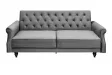 Canapé convertible en lit en velours gris 220cm