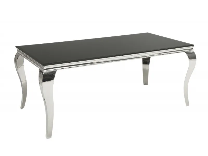 Table de salle à manger 180cm design baroque en noir et argent